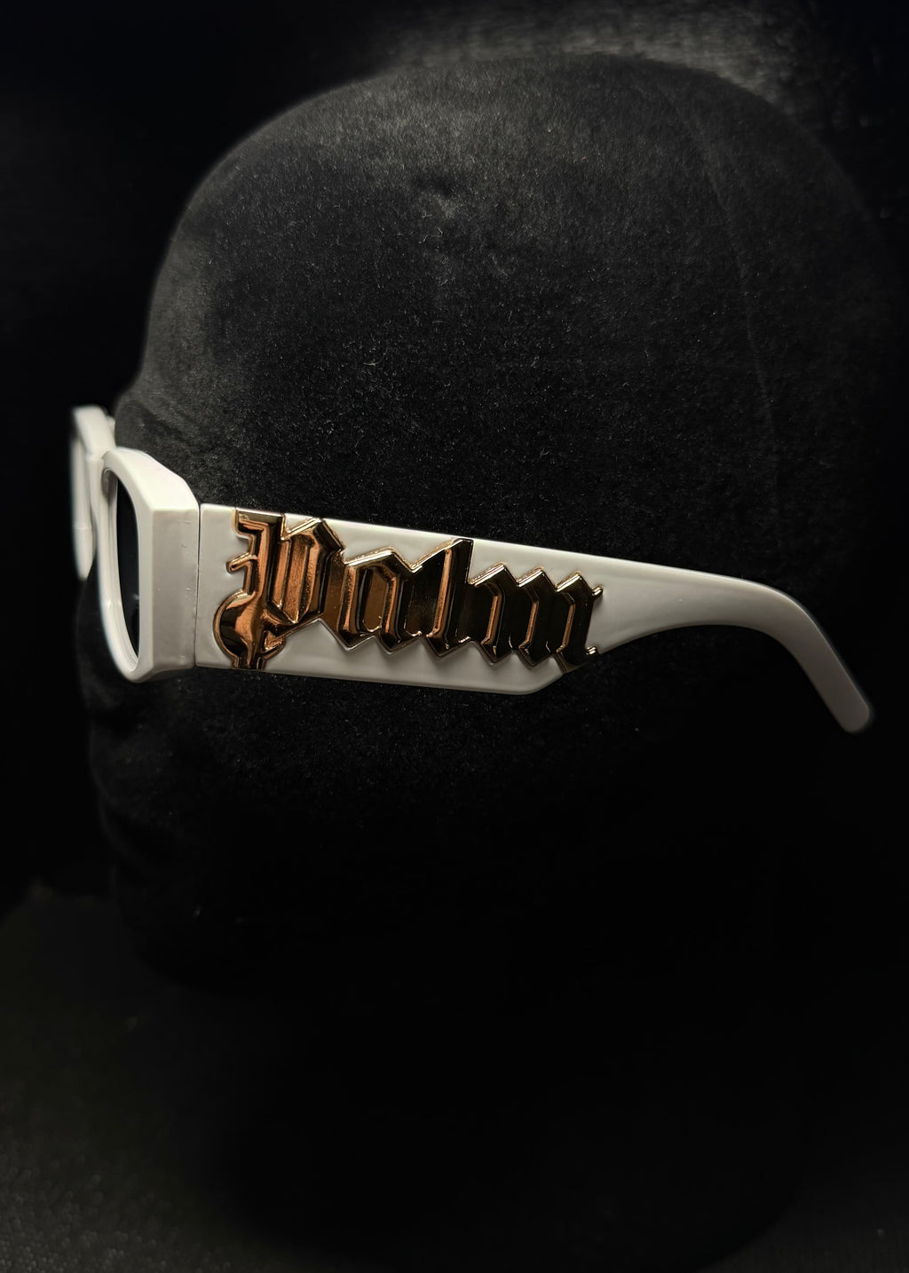 PALM ANGELS gafas blanco y dorado