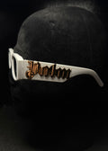 PALM ANGELS gafas blanco y dorado