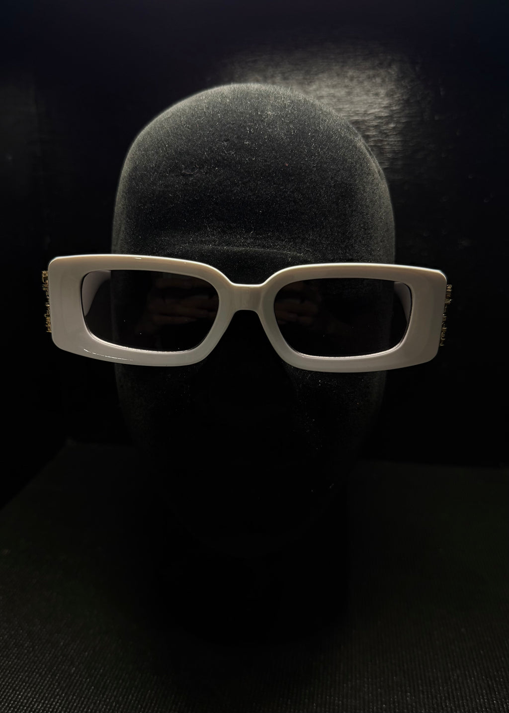 OFF WHITE gafas blanco y dorado