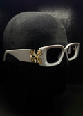 OFF WHITE gafas blanco y dorado