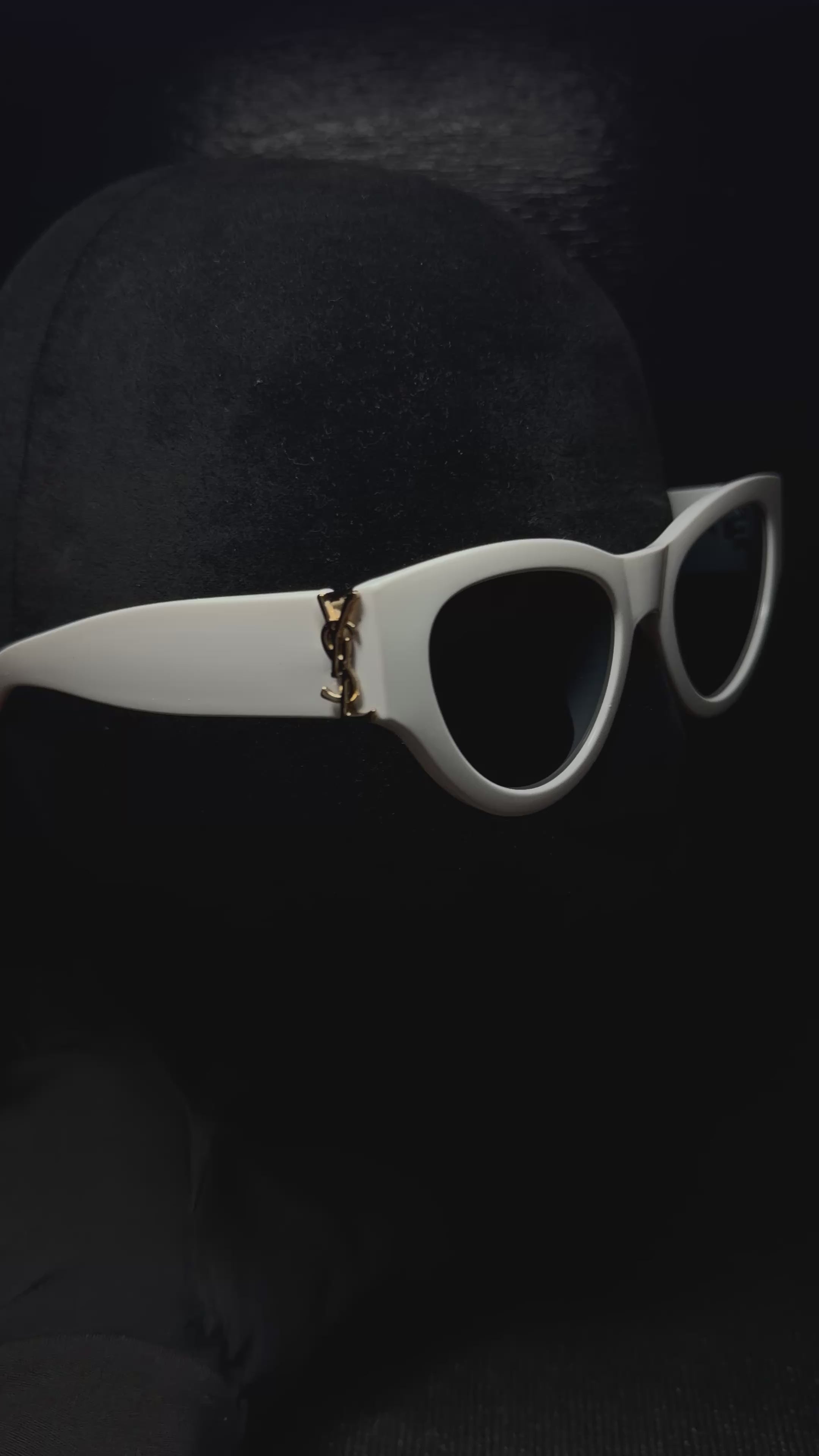 YSL Gafas blanco y dorado