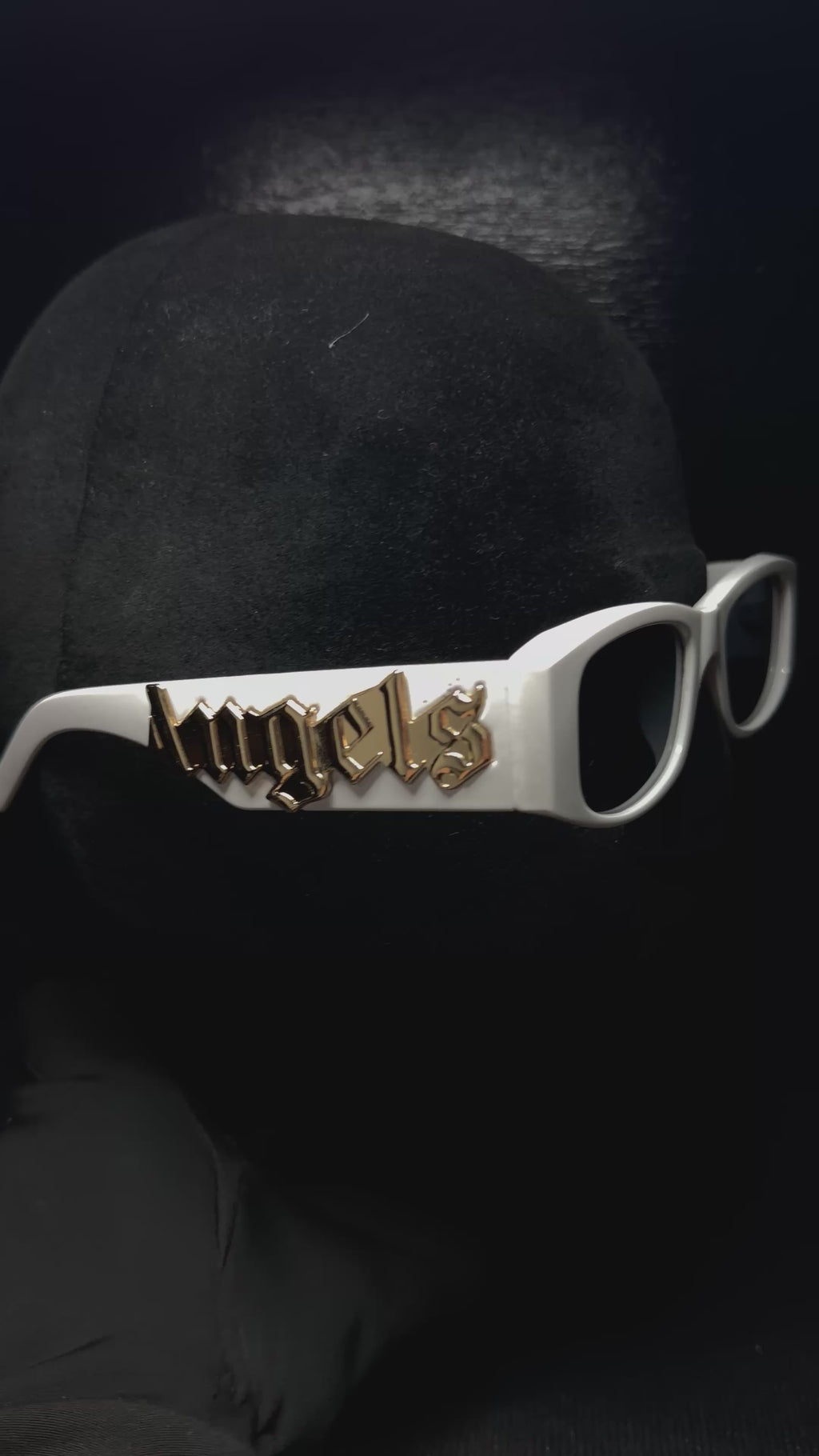 PALM ANGELS gafas blanco y dorado